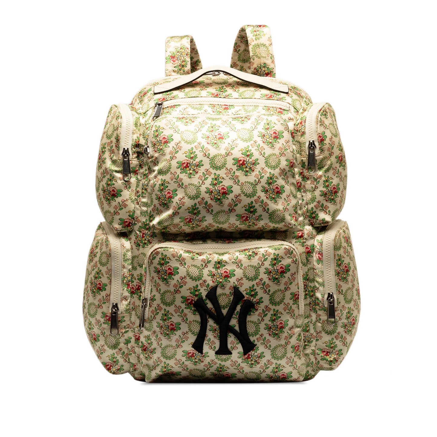 Gucci MLB Floral Satin NY Yankees Patch Backpack (RhoNm4)