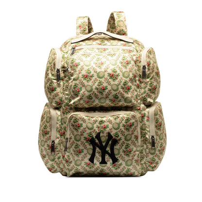 Gucci MLB Floral Satin NY Yankees Patch Backpack (RhoNm4)