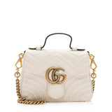 Gucci Matelasse Leather GG Marmont Mini Top Handle Bag (SHF-19549)