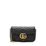 Gucci Matelasse Leather GG Marmont Super Mini Bag (SHF-23608)