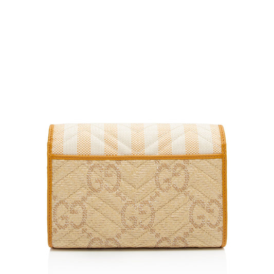 Gucci Matelasse Raffia GG Marmont Mini Wallet on Chain Bag (SHF-voc2lF)