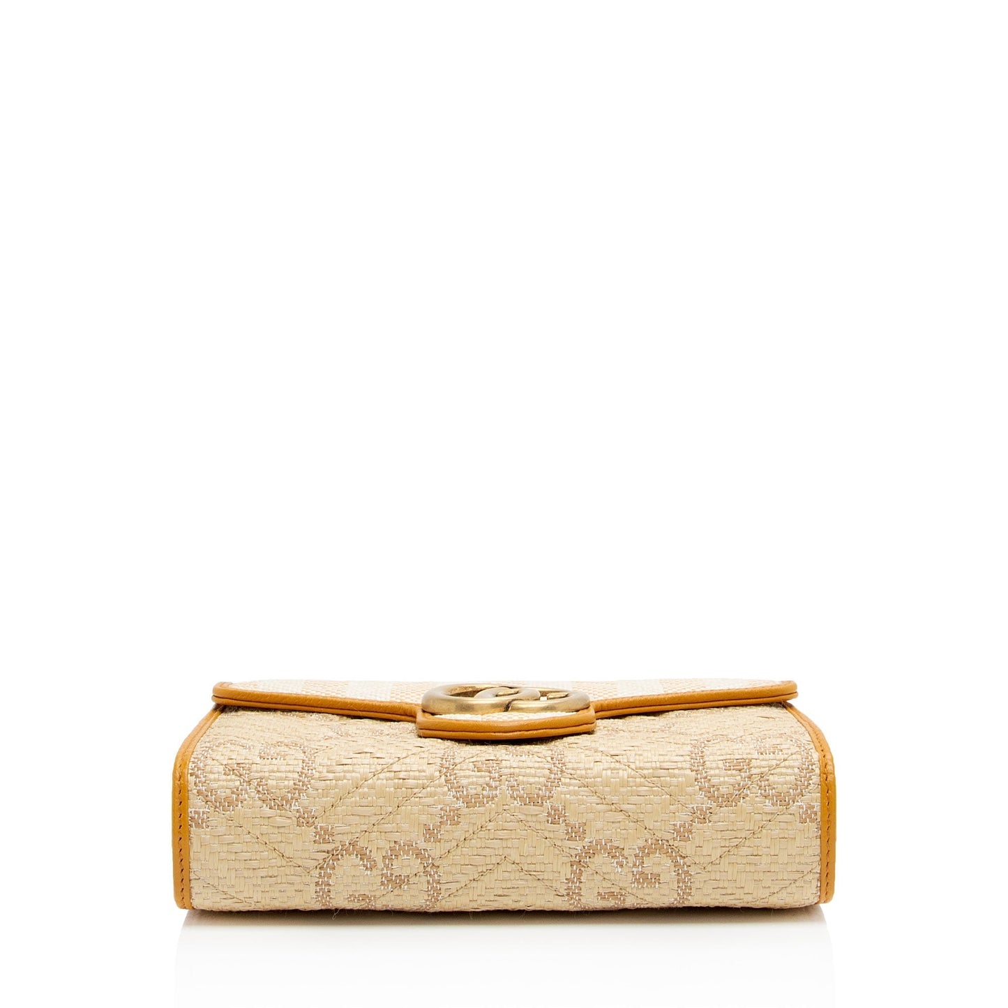 Gucci Matelasse Raffia GG Marmont Mini Wallet on Chain Bag (SHF-voc2lF)