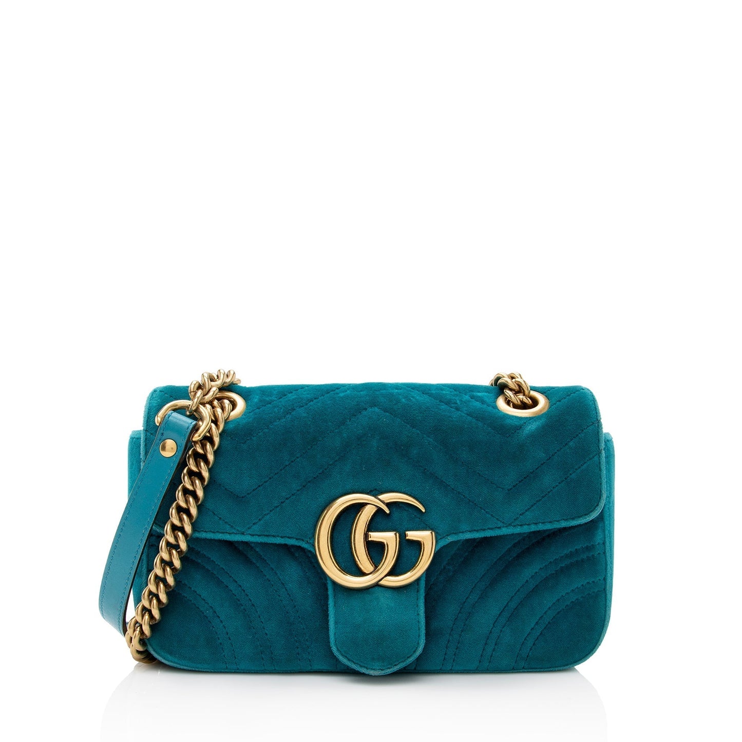 Gucci Matelasse Velvet GG Marmont Mini Shoulder Bag (SHF-22901)