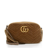 Gucci Matelasse Velvet GG Marmont Small Shoulder Bag (SHF-5JLMQ6)