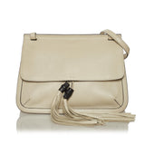 Gucci Medium Bamboo Daily Flap Leather Crossbody Bag (34409)