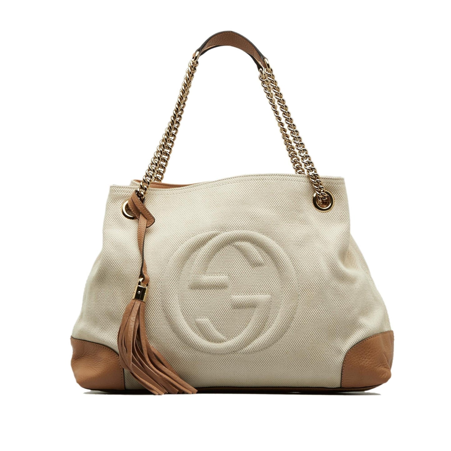 Gucci Medium Canvas Soho Chain Tote (MTThDG)