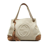 Gucci Medium Canvas Soho Chain Tote (MTThDG)