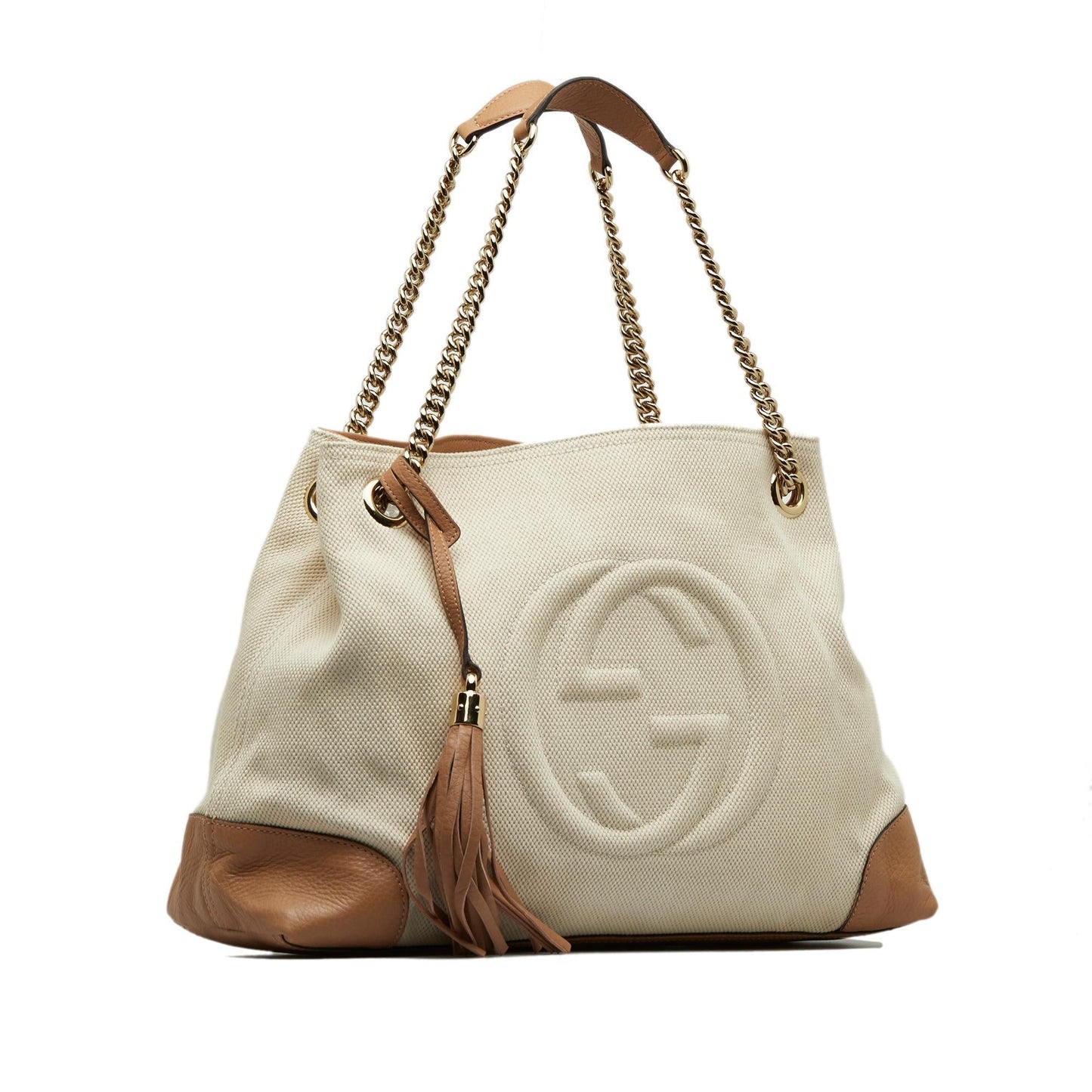 Gucci Medium Canvas Soho Chain Tote (MTThDG)