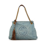 Gucci Medium Denim Soho Chain Tote (HWzqzR)