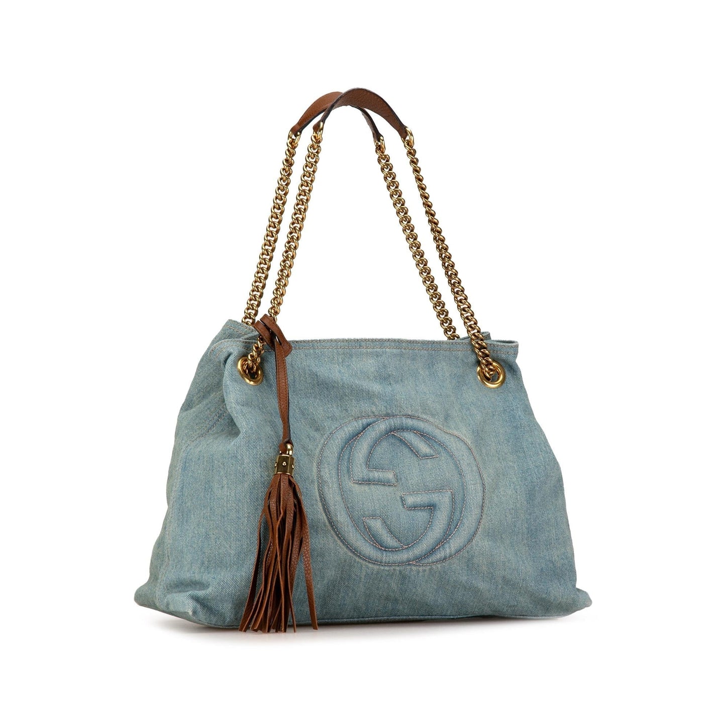 Gucci Medium Denim Soho Chain Tote (HWzqzR)