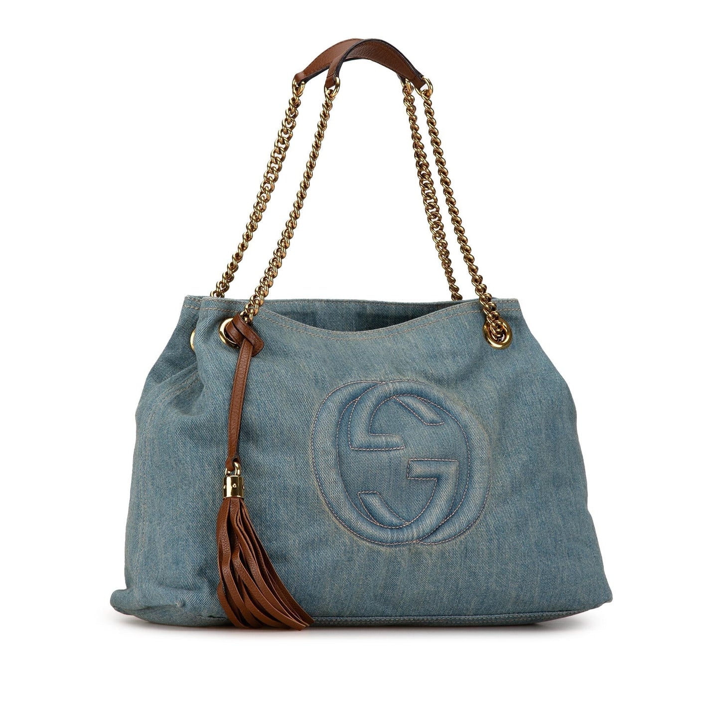 Gucci Medium Denim Soho Chain Tote (DkVIUR)