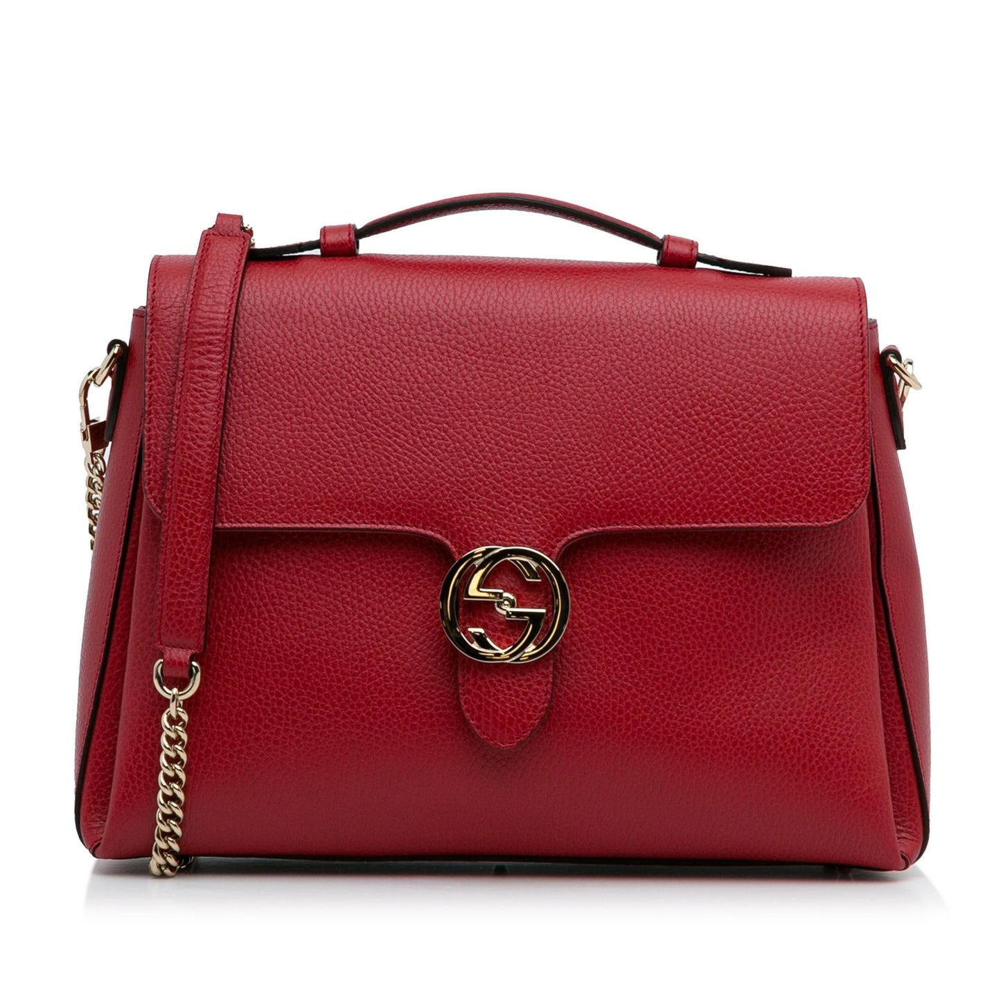 Gucci Medium Dollar Calf Interlocking G Satchel (AMhH0L)