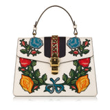 Gucci Medium Embroidered Leather Sylvie Satchel (33172)