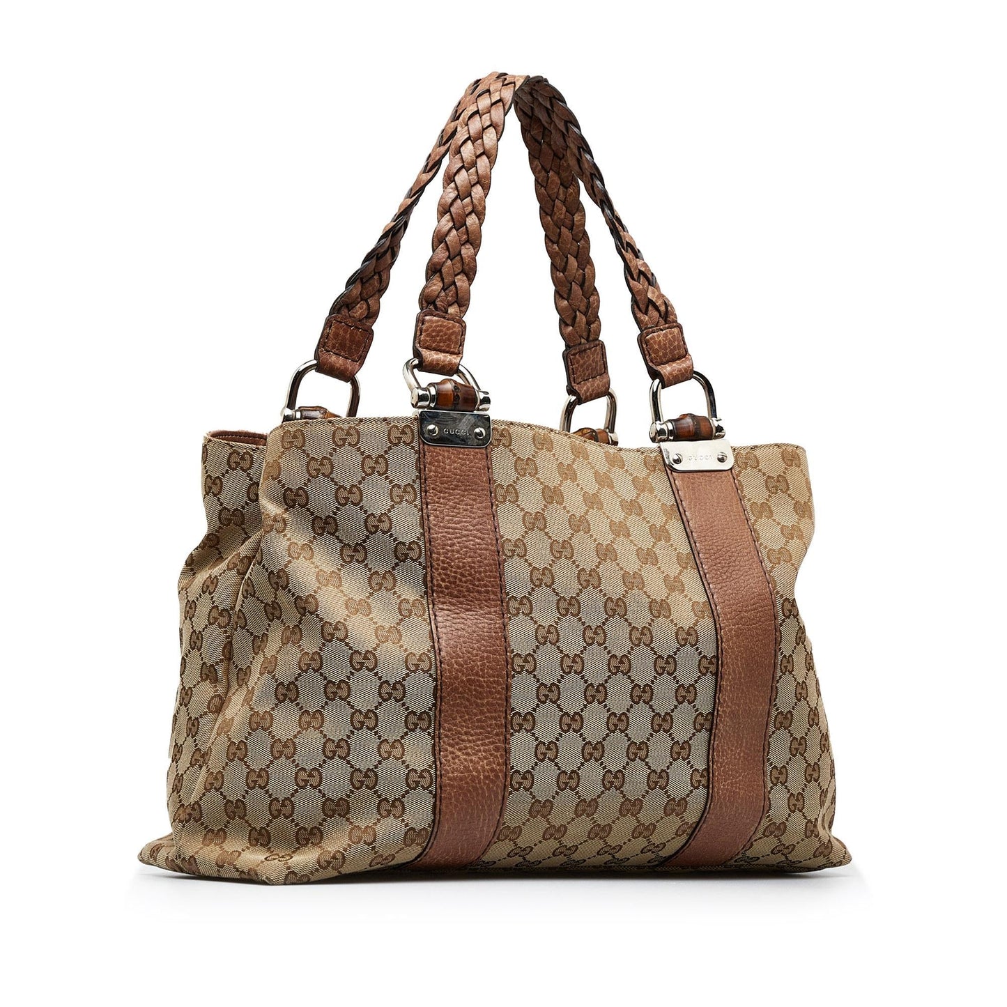 Gucci Medium GG Canvas Bamboo Bar Tote (OK721J)