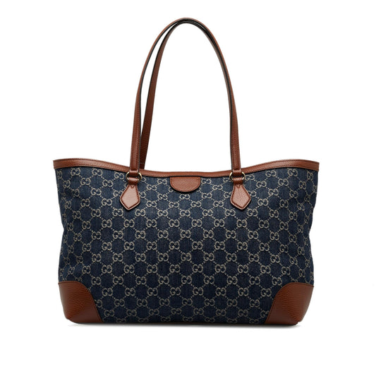 Gucci Medium GG Denim Ophidia Shopping Tote (60iLA3)