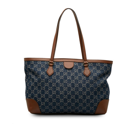 Gucci Medium GG Denim Ophidia Shopping Tote (TjQd49)