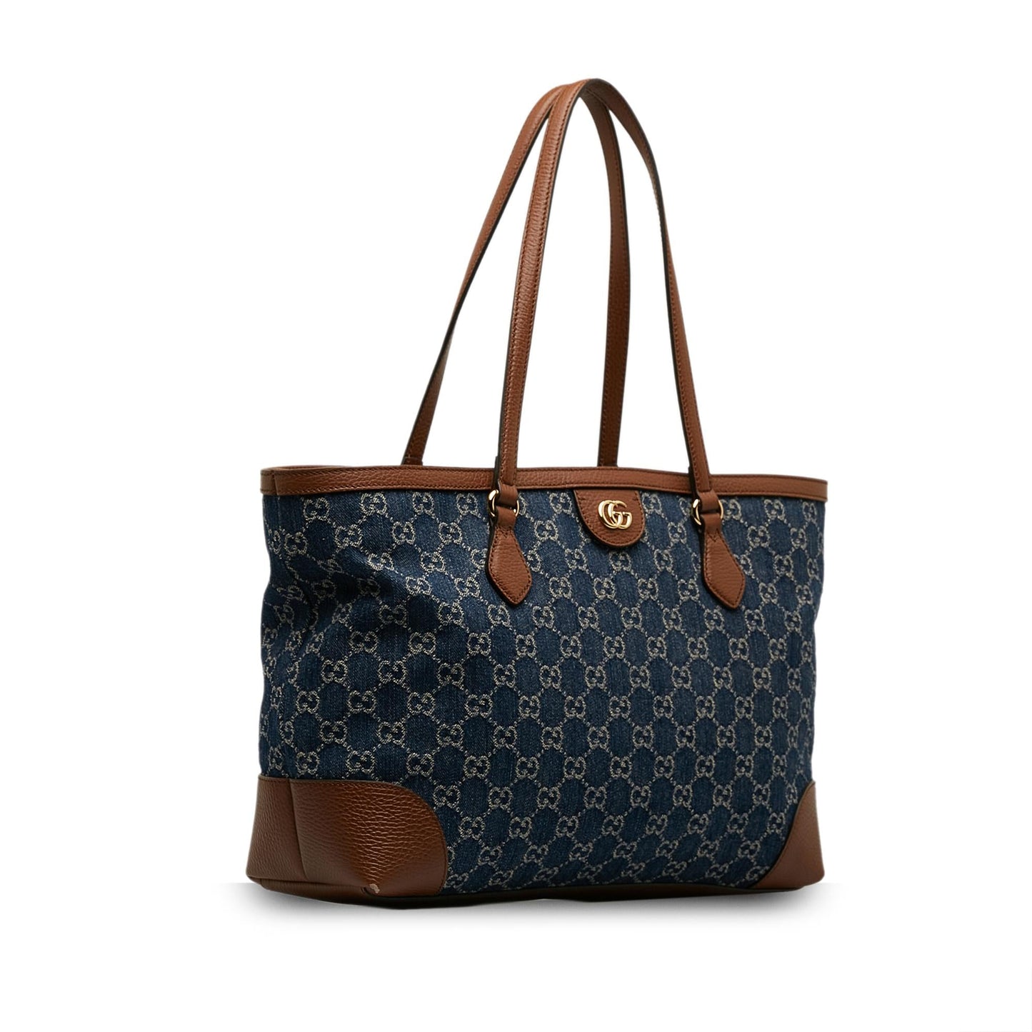 Gucci Medium GG Denim Ophidia Shopping Tote (TjQd49)