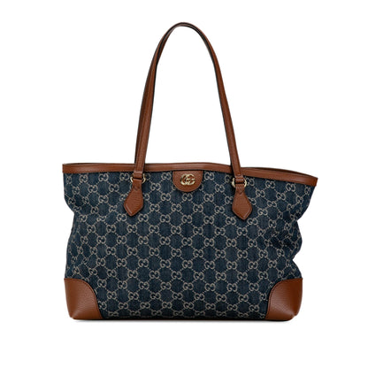 Gucci Medium GG Denim Ophidia Shopping Tote (qnGa5Q)