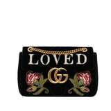 Gucci Medium GG Marmont Embroidered Matelasse Velvet Crossbody (70m7Yt)