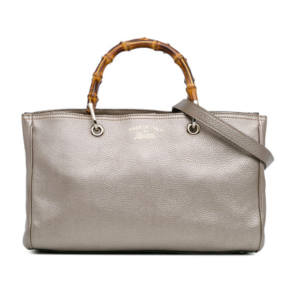 Gucci Medium Leather Bamboo Shopper (Z5WtXN)