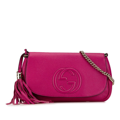 Gucci Medium Leather Soho Chain Flap Crossbody (eeJesX)