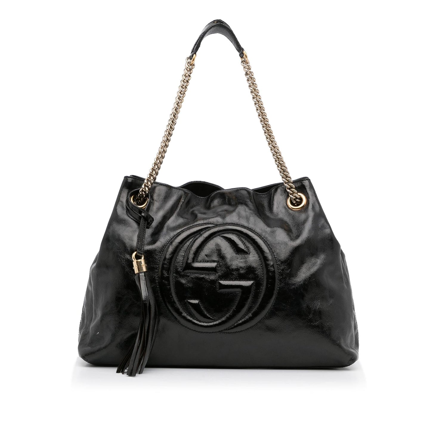 Gucci Medium Patent Soho Chain Tote (skULqA)