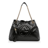 Gucci Medium Patent Soho Chain Tote (skULqA)