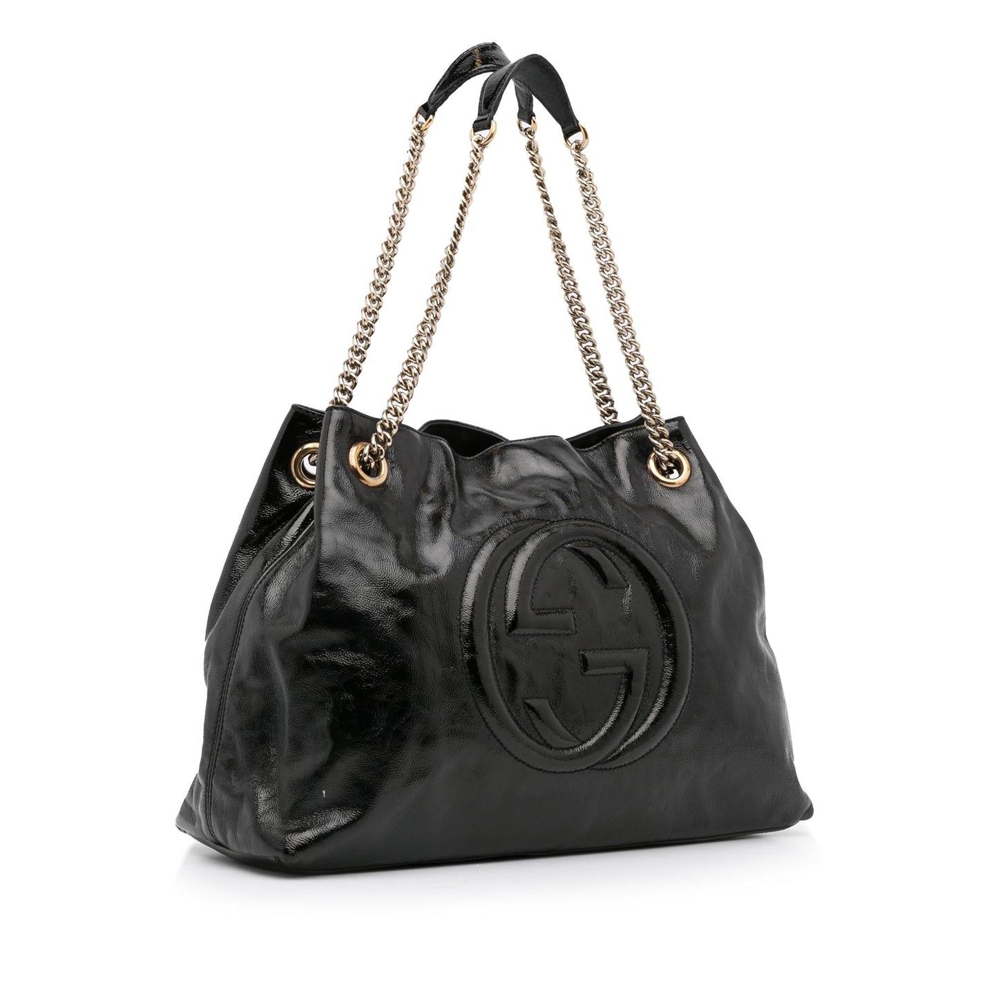 Gucci Medium Patent Soho Chain Tote (skULqA)