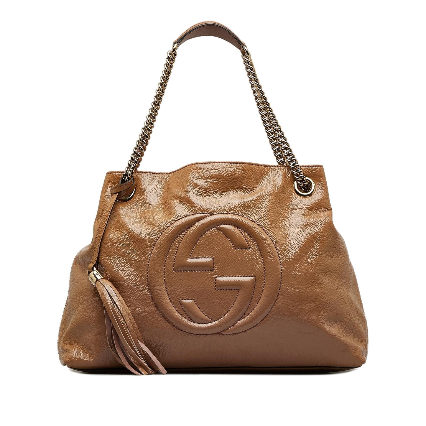 Gucci Medium Patent Soho Chain Tote (YIWtty)