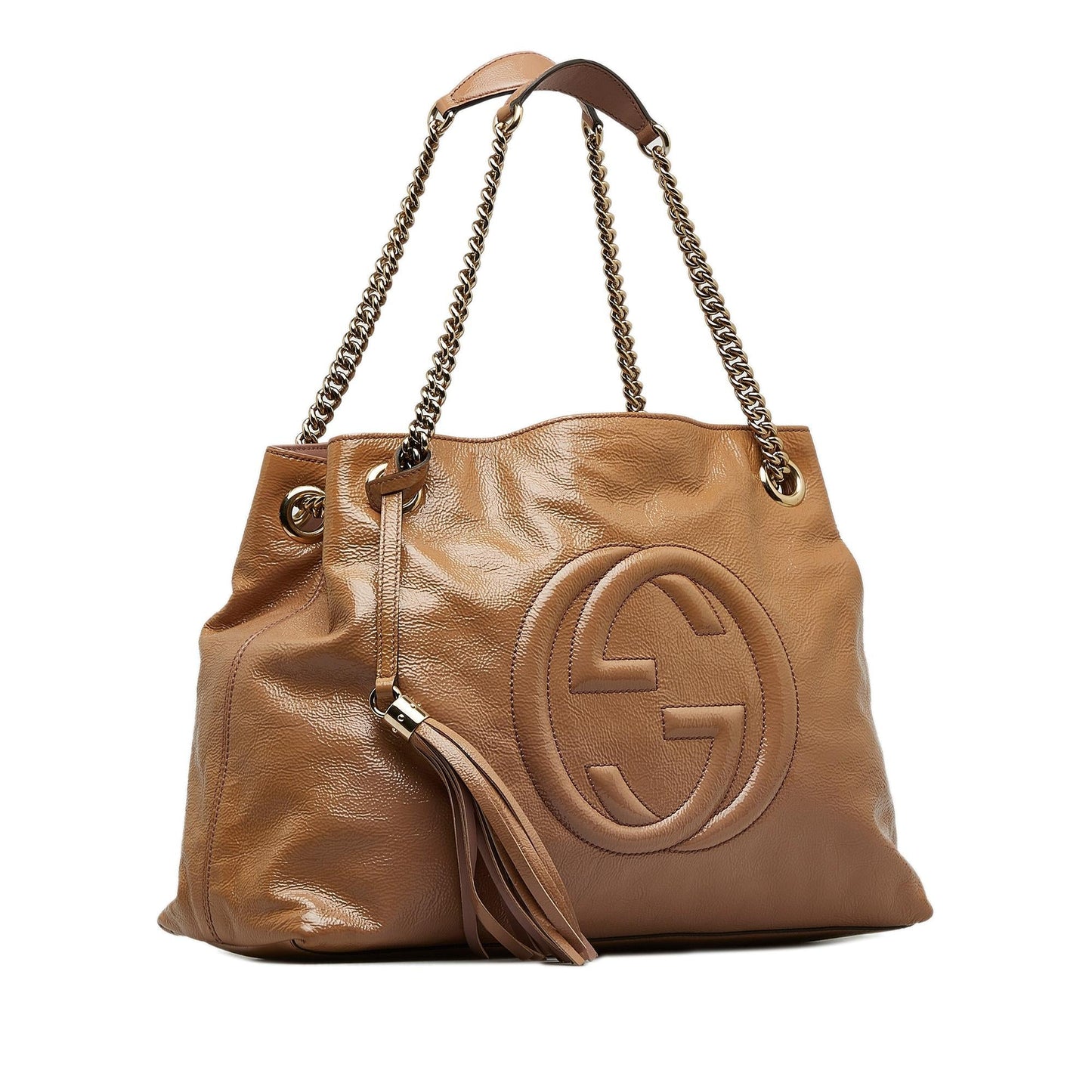 Gucci Medium Patent Soho Chain Tote (YIWtty)