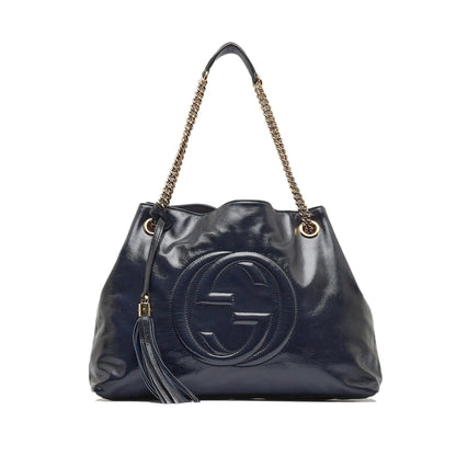 Gucci Medium Patent Soho Chain Tote (ln0QMk)