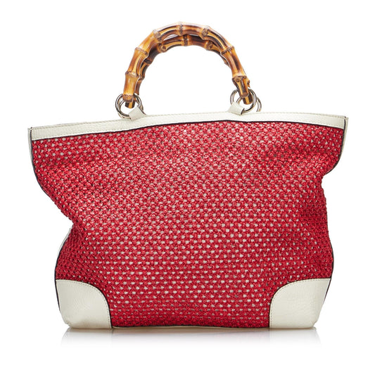 Gucci Medium Raffia Bamboo Shopper Tote (aDj1hs)