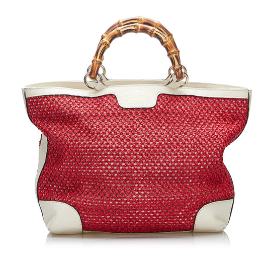 Gucci Medium Raffia Bamboo Shopper Tote (aDj1hs)