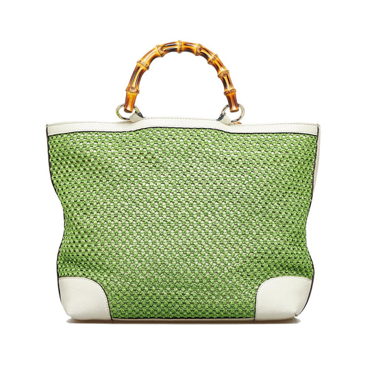 Gucci Medium Raffia Bamboo Shopper Tote (Po0R3i)