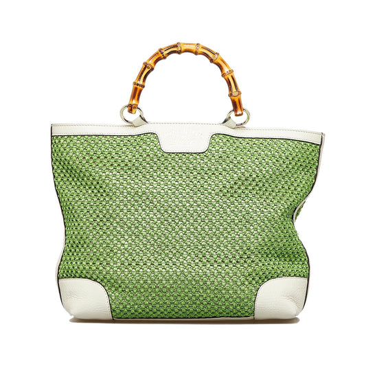 Gucci Medium Raffia Bamboo Shopper Tote (Po0R3i)