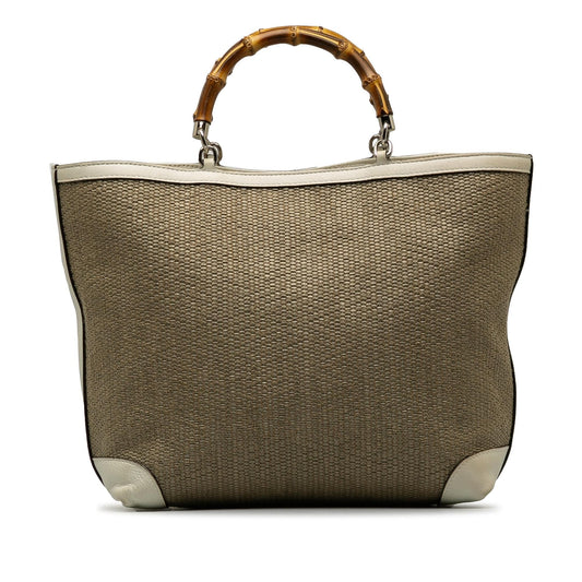 Gucci Medium Raffia Bamboo Shopper Tote (lv32Tc)