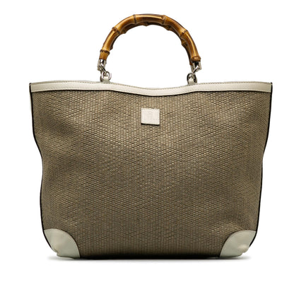 Gucci Medium Raffia Bamboo Shopper Tote (lv32Tc)