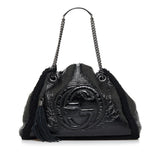 Gucci Medium Shearling Patent Soho Tote (UHtKPg)