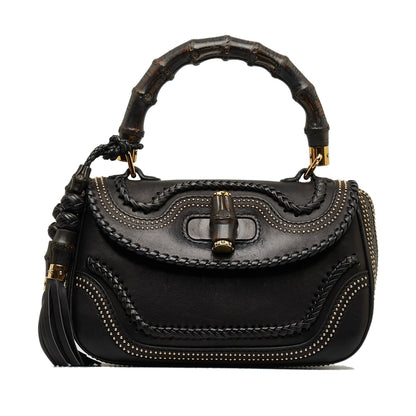 Gucci Medium Studded New Bamboo Tassel Satchel (LOkrtI)