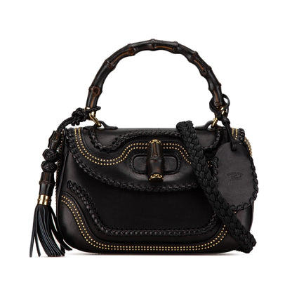 Gucci Medium Studded New Bamboo Tassel Satchel (QZ6Rq6)