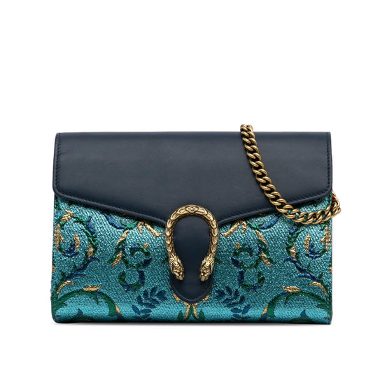 Gucci Metallic Brocade Dionysus Wallet on Chain (ob4a3q)