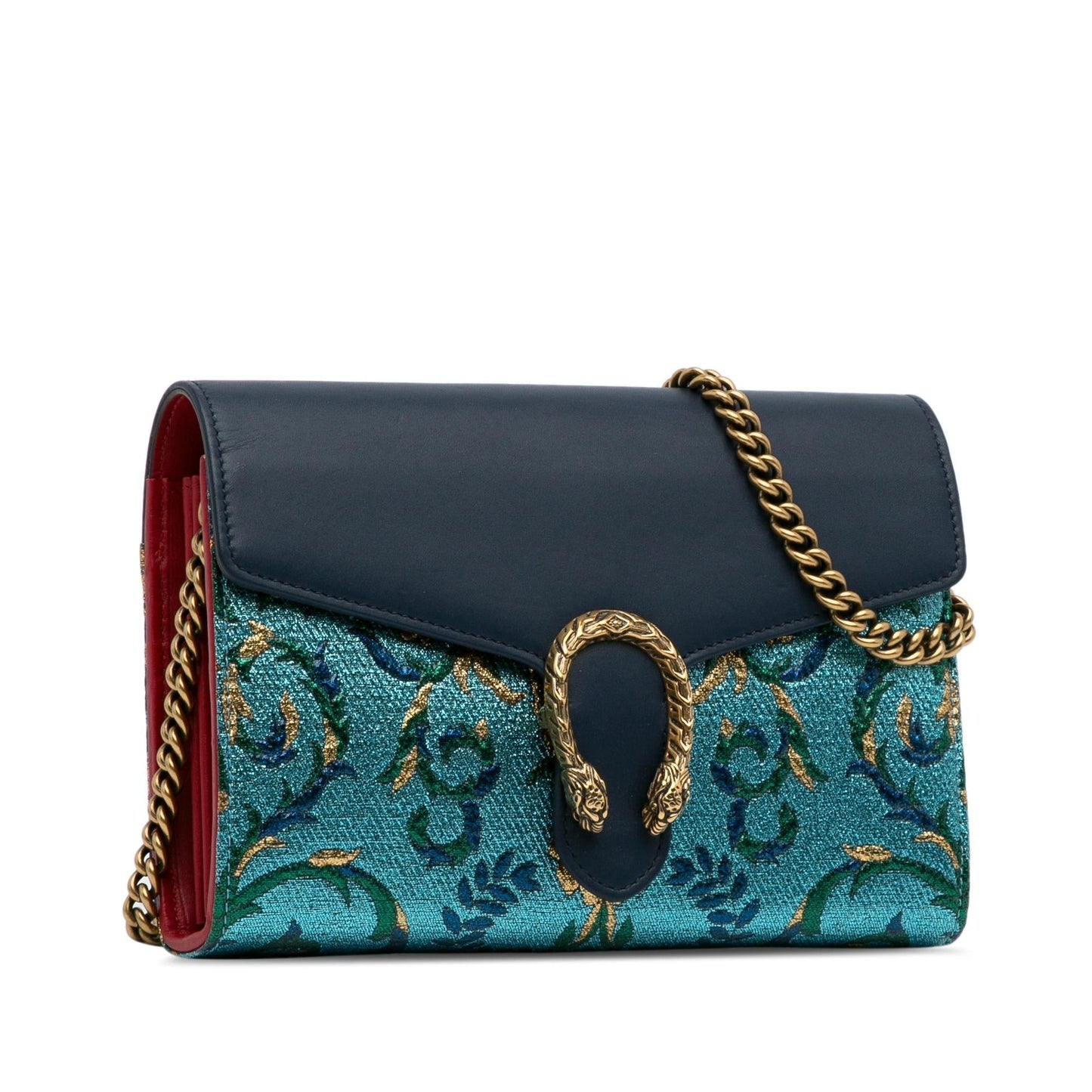 Gucci Metallic Brocade Dionysus Wallet on Chain (ob4a3q)