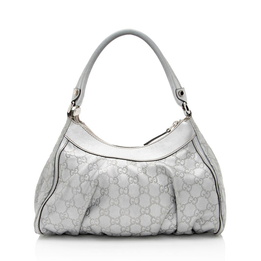 Gucci Metallic Guccissima Leather D Ring Small Hobo (SHF-KWHGdg)