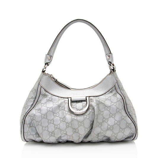 Gucci Metallic Guccissima Leather D Ring Small Hobo (SHF-KWHGdg)