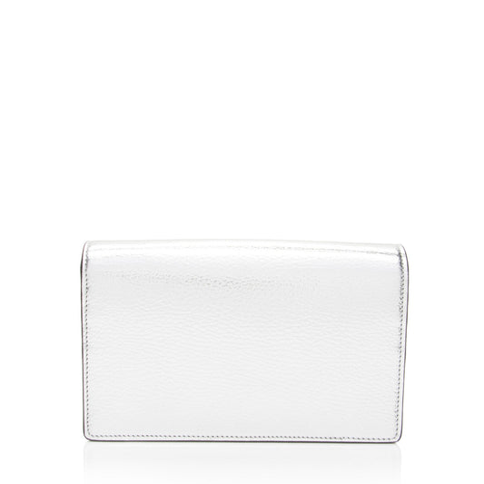 Gucci Metallic Leather GG Marmont Wallet on Chain (SHF-3rKwDE)