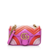 Gucci Metallic Matelasse Leather GG Marmont Mini Shoulder Bag (SHF-22837)