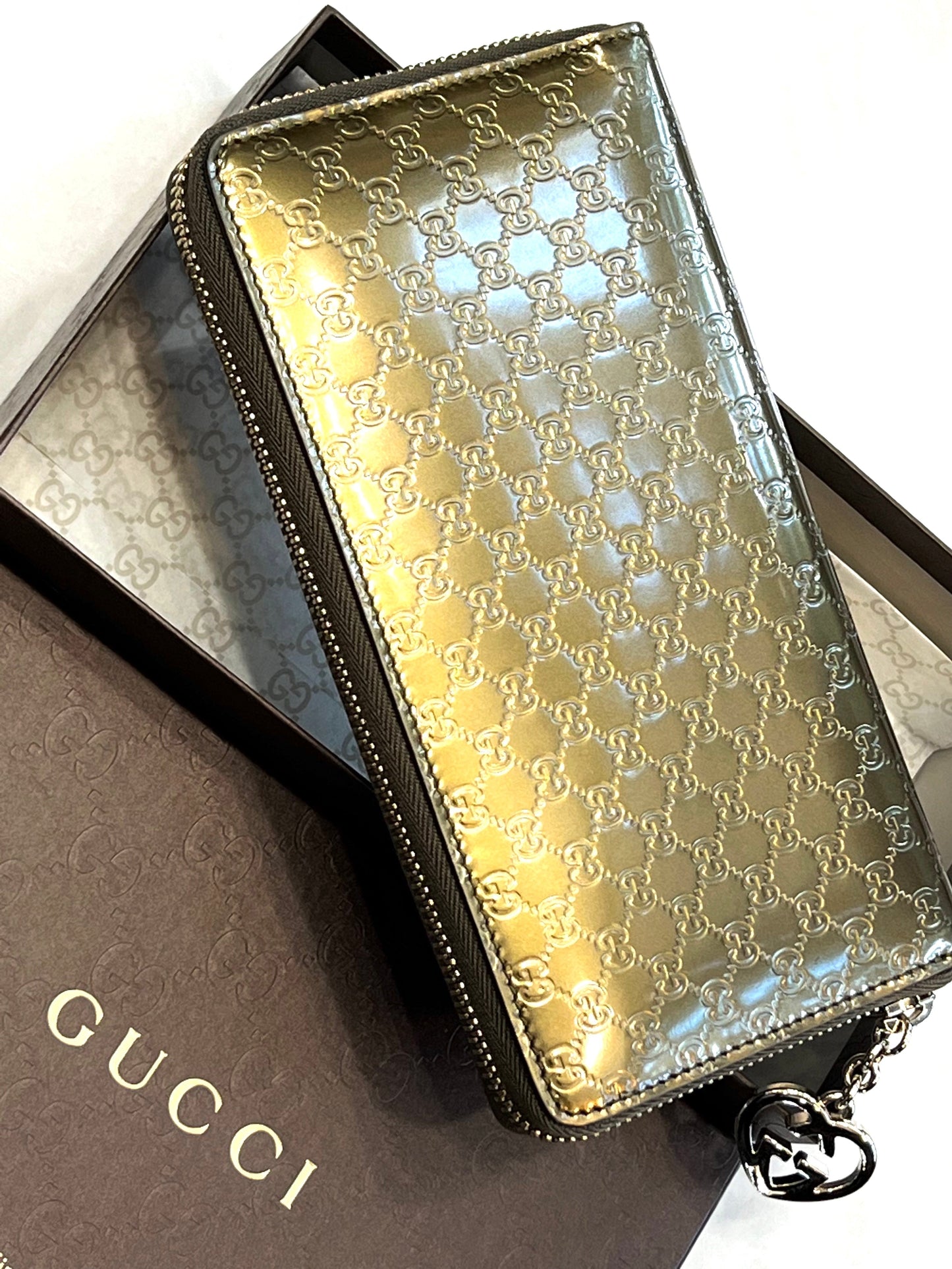 GCI METALLIC MICROGCISSIMA ZIP AROUND WALLET