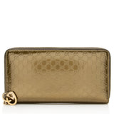 Gucci Metallic Microguccissima Zip Around Wallet (SHF-18998)
