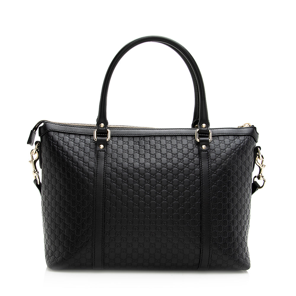 Gucci Microguccissima Leather Zip Top Tote (SHF-20350)