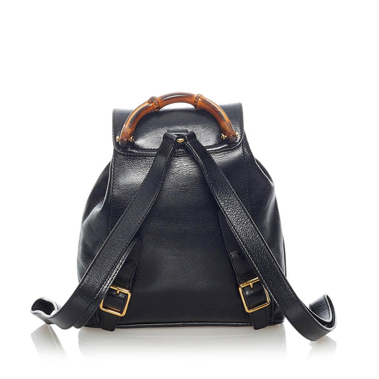 Gucci Mini Bamboo Drawstring Leather Backpack (33125)